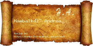 Hambalkó Andrea névjegykártya